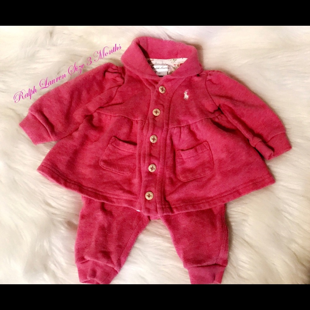 Ralph Lauren Pink Infant Set. Size 3 Month